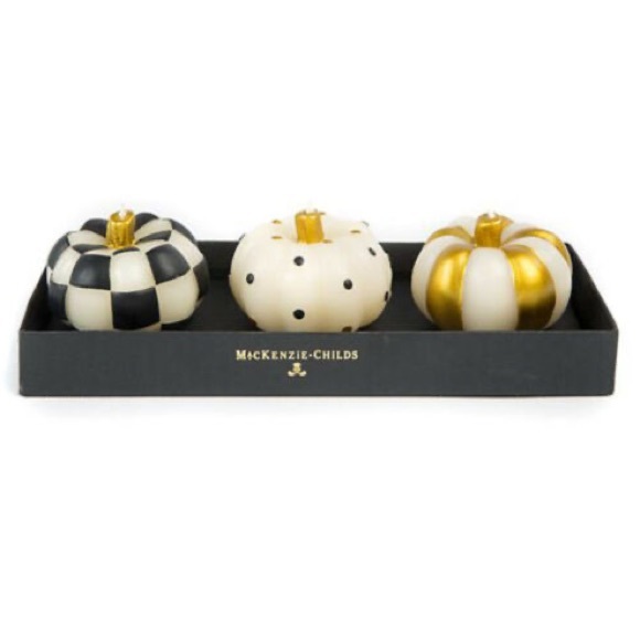 MacKenzieChilds Accents Mackenzie Childs Glow Mini Pumpkin Candles